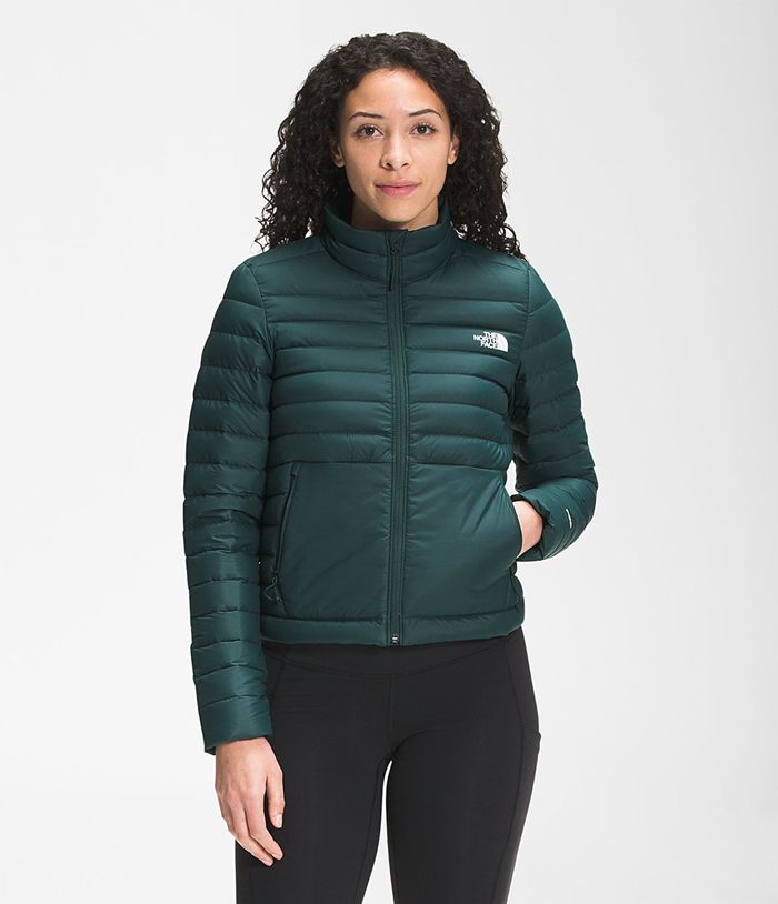 The North Face Womens Puffer Jacket Stretch Seasonal 394BNTUKS - Dark Olive